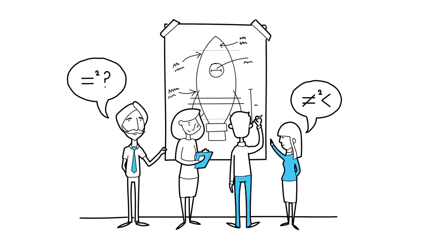designers and developers working together illustration